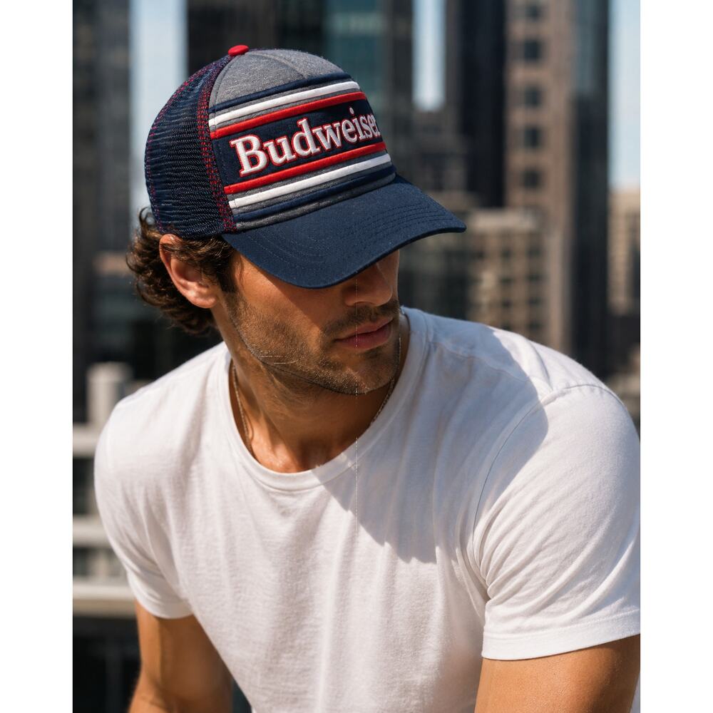 Budweiser Promo Trucker Hat NWT Factory Tagged Mesh Snapback Breweriana